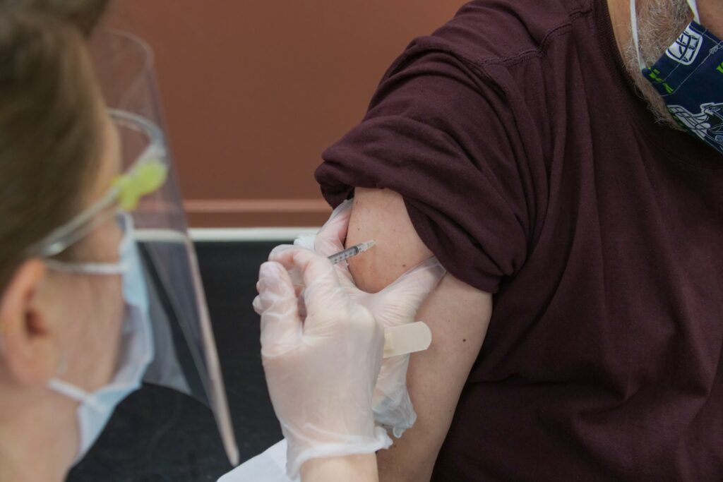 Person getting a vaccine
